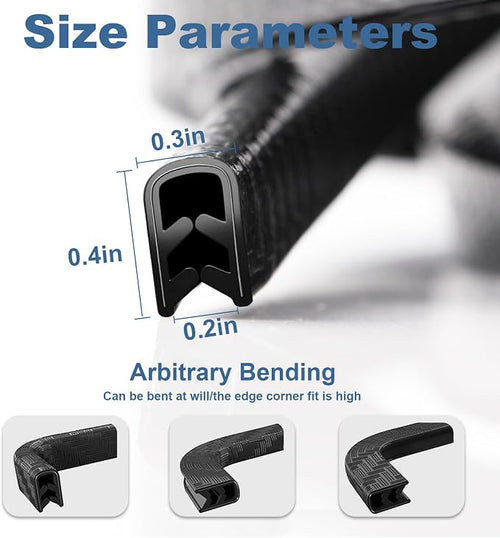 16.4 Ft Car Door Edge Guards, Rubber Edge Trim, Cars Door Edge Guard Protector Easy to Cut, Universal Fit for Most Vehicles, Paint Protection for Trucks, SUVs, and Sedans, No Glue Required