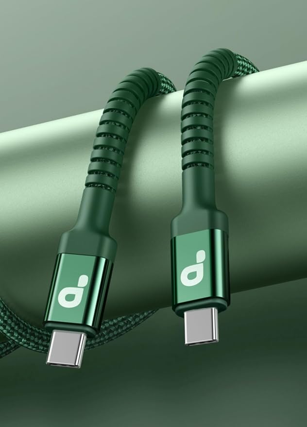 USB C Cable 3FT, 2Pack USBC to USBC Fast Charging Cable 66W, iPhone USB C Charger Cable Short USB Type C to C Cord Nylon Braided for iPhone 17/16/15/Pro Max/Plus/Samsung Galaxy S23/LG and More-Green