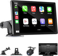 9" Wireless Apple Carplay Screen for Car & Android Auto with Backup Camera | Portable Touchscreen with OTA Update, GPS Navigation/Mirror Link/Voice Control/5.0 Bluetooth