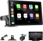 9" Wireless Apple Carplay Screen for Car & Android Auto with Backup Camera | Portable Touchscreen with OTA Update, GPS Navigation/Mirror Link/Voice Control/5.0 Bluetooth