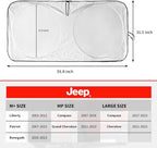 for Jeep Patriot Windshield Sun Shade for Jeep Renegade SUV 2015-2024 2025, Front Foldable Sunshade for 2017 Jeep Patriot SUV Car Sun Visor Cover Blocks UV Rays Keep Your Car Cooler