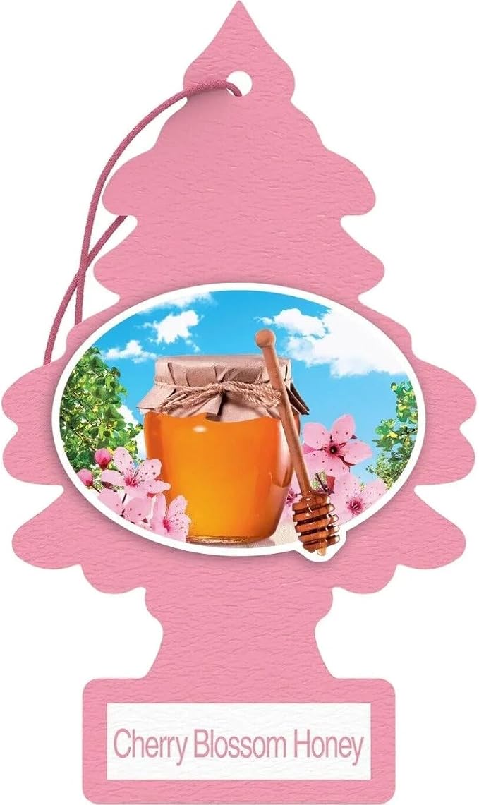 Car Air Freshener | Hanging Paper Tree for Home or Car | Cherry Blossom Honey | 6 Pack