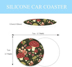 Mushroom Steering Wheel Cover Anti-Slip and Practical 14.5-15 Inch Universal Steering Wheel Cover with 2 Pieces Car Coasters Suitable for Men Women
