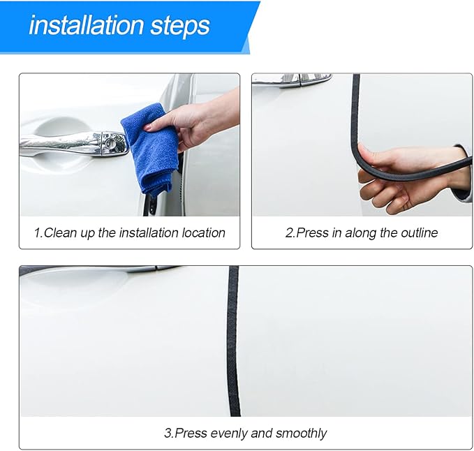 Car Door Protector Edge Guards, Universal Rubber Seal U Shape Car Door Protection, Aluminum Boat Edge Trim Guards No Glue Required, Exterior Accessories Fit for Most Cars, Sedans, SUV (White/10FT)