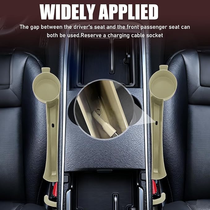Car Seat Gap Plug with Storage Slot, Car Seat Gap Filler, 2PCS | Auto Gap Filler Organizer with Cup Holder, Universal Carseat Side Gap Filler Strip Between Front Seats & Console for Most Car
