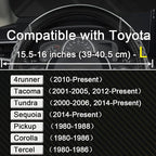 Customized Auto Car Steering Wheel Cover for Toyota Tacoma,4Runner,Tundra,Sequoia,15.5-16 inch(Diamond Quilted-Black+Gray-Large Size)
