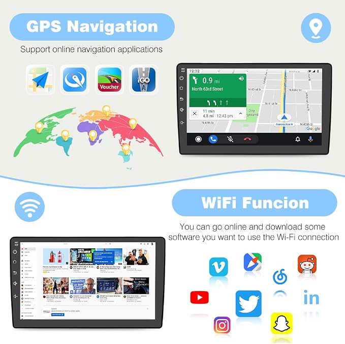 Car Radio Stereo for Chevy Chevrolet Silverado 2007 2008 2009 2010 2011 2012 2013 GMC Sierra Yukon with Wireless CarPlay Android Auto Bluetooth Backup Camera