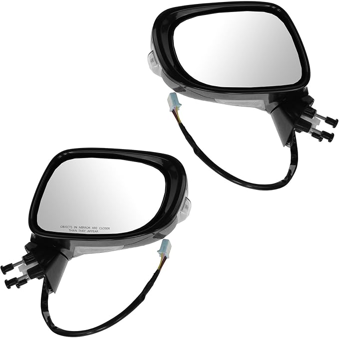 2 Piece Driver and Passenger Side Mirror Assembly Set Electric Adjustment Heated No Memory Black Compatible with 2010-2015 Lexus IS250 IS350 without Luxury Package LX1320114 LX1321114