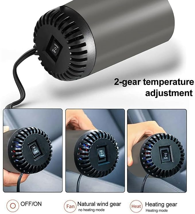Car Heater,12V 120W Portable Car Heater for Cigarette Lighter Socket,Defroster for Car Windshield,2-in-1 Heating & Cooling Rapid Defrosting and Demisting Device with Suction Holder