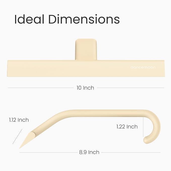 JustHang Shower Squeegee for Glass Doors, All-One-Piece Award-Winning Silicone Squeegee with Built-in Hook for Bathroom, Window, Mirror, Tile Wall,Car, Streak-Free Cleaner,10-Inch Sand Beige