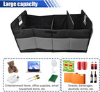 Car Trunk Organizer, Large Capacity Oxford Cloth Car Storage Box, Collapsible Multi-Compartment Organization Container, Waterproof Auto Interior Storage Accessories (Gray)