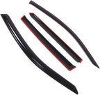 WD2-846B Dark Smoke 4 Pcs Set Window Visor (Outside Mount) Deflector Rain Guard Compatible with 2017-2018 Subaru Forester