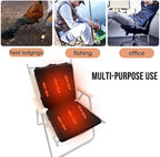 Heated Seat Cushion Foldable Memory Foam Heated Seat Pad with 3 Level Heating for Camping Fishing Office Chair Stadium Seats (Power Supply Not Included) (Artificial Suede)(L-Shape)