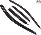 Outside Mount Window Vent Visors Rain Guards Compatible with Dodge Ram 3500 Quad 2002-2009 | Side Window Wind Deflectors Rain Shields | Black Tinted, 4 Pcs Set, BGWV-132-3