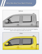 in-Channel Window Rain Guard for Nissan Frontier 2022-2025 2026 Crew Cab Rain Guards Side Truck Window Visors Low Profile Vent Visor Window Deflectors Vent Shades Car Accessories-4pcs