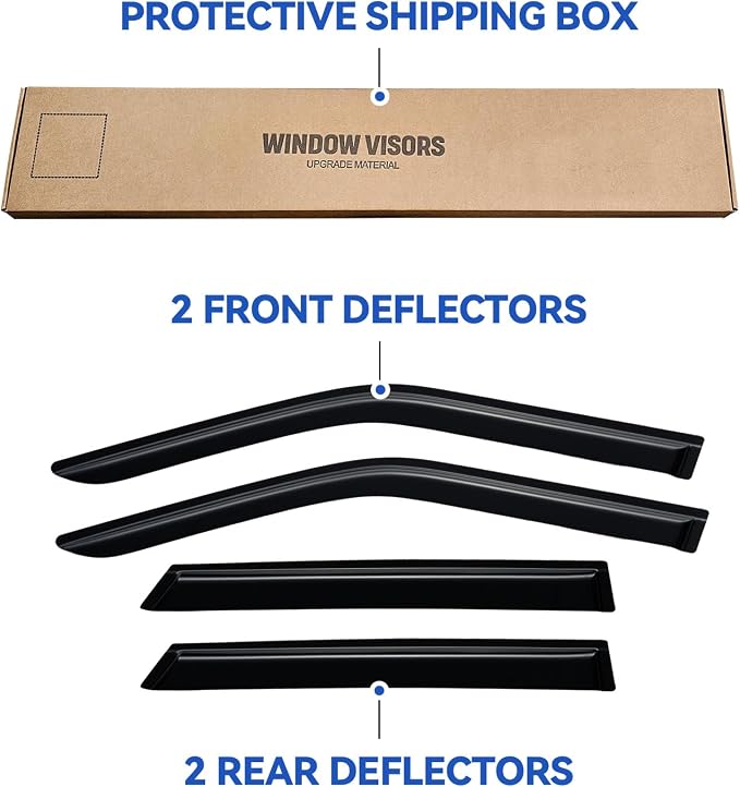 Window Visors Rain Guards for 2019-2026 Chevy Blazer, Out-Channel Window Vent Wind Deflectors Visors Shades for 19 20 21 22 23 24 25 26 Chevy Blazer (Not for Blazer EV