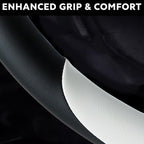 Leather Steering Wheel Cover for Chevy Silverado 1500 2500 3500, 14.5-15 inches Car Steering Wheel Cover with Non-Slip Breathable (White)
