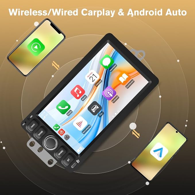 8 Core Car Radio Stereo for Chevy Chevrolet Silverado 2003-2006 Impala SSR Tahoe Tahoe GMC Siera Yukon Hummer with Android 15 Wireless CarPlay Android Auto Bluetooth FM/AM WiFi 【4GB+64GB】
