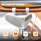 YoRise 2PCS Car Blind Spot Mirrors, 360° Adjustable Wide Angle Auxiliary Rear View Mirror, HD Glass Side Mirror Blindspot, Universal Car Convex Mirrors for Most Vehicles (White)