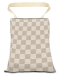 Car Trash Can, Durable Hanging Car Trash Garbage Bag, Cute Automotive Garbage Cans Organizer, Luxury Beige Checkerboard