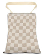 Car Trash Can, Durable Hanging Car Trash Garbage Bag, Cute Automotive Garbage Cans Organizer, Luxury Beige Checkerboard