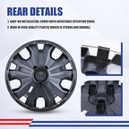 4Pcs 16 2014-2023 Wheel Hubcaps Rim Cover Fits for Ford Transit Connect | Steel PP Material Snap-On Installation inch Car ReplacementMatte Black