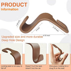 Car Seat Hooks & Purse Holder - 4 Pack Boxed,55 lb Heavy Duty,Eco PP Car Hooks for Purse/Bag/Baby Gear/Gym Bag/Groceries/Cup/,Fits 0.32-0.55”Car Headrest Rods (Brown)