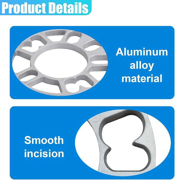 YoRise 2PCS 10 mm Car Wheel Spacers, PCD 100-120mm Aluminum Alloy Hub Centric Wheel Spacer for 4 & 5 Lug, Universal Car Tire Accessory for 4X100, 4X114.3, 5x108, 5x112, 5x120 Bolt Pattern(10MM)