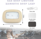 Car Interior Ceiling Roof Lights, Magnetic Rechargeable USB Wireless Dome Lamp, LED Auto Map Reading Light Cover for Insider Roof Ceiling, Universal Car Accessories (Beige)