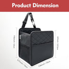 Upgrade Car Seat Organizer Backseat with Storage Pockets, Multipurpose Car Organizer Hanging, Car Trash Bag Can,Premium PU Leather Garbage Can 2.14 Gallon Large Capacity, Black.