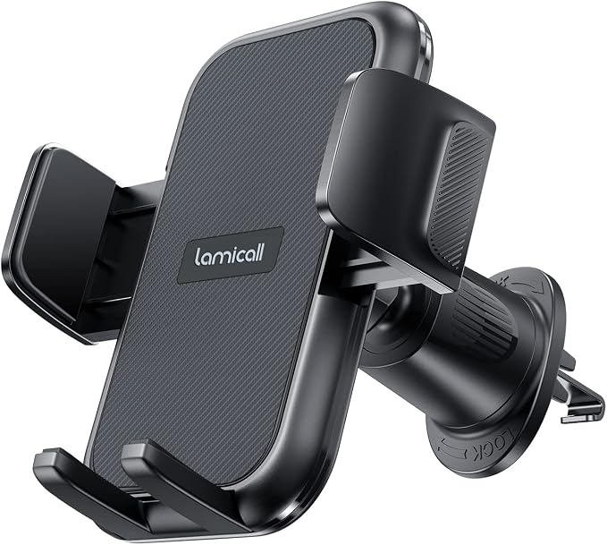 2026 Wider Clamp & Metal Hook Car Phone Holder Vent [Thick Cases Friendly] Phone Holders for Your Car Camera Mounts Automobile Hands Free Cradle Air Vent for iPhone 17 16 15 Pro Max Dark Grey