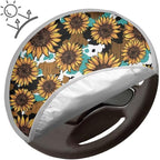 Sunflower Steering Wheel Sun Shade Cover Cooling Steering Wheel Sun Block Anti-Heat Aluminum Foil Steering Wheel Cover Steering Wheel for SUV Truck Van
