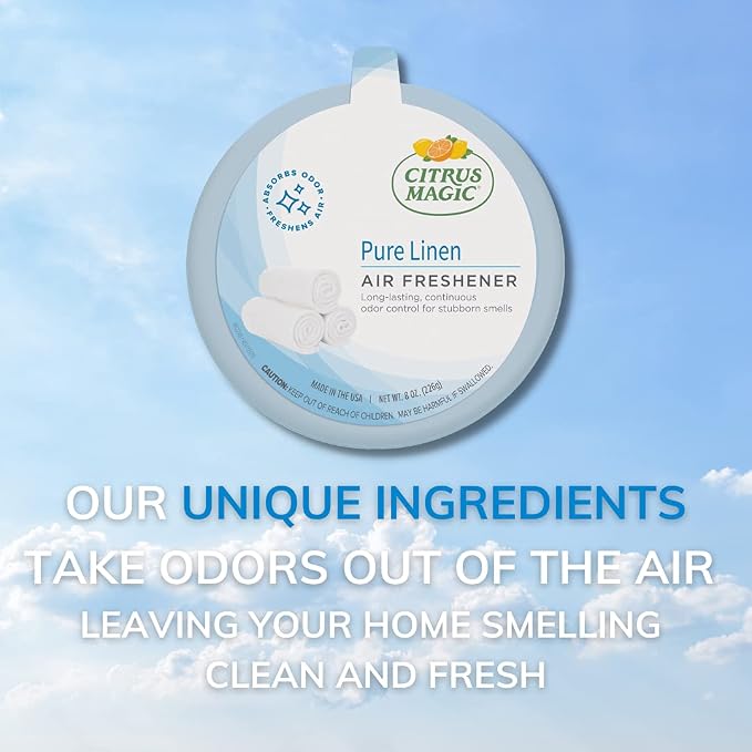 Odor Absorbing Solid Air Freshener, Pure Linen, 8-Ounce, Pack of 3