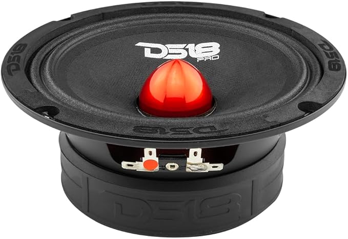 PRO-GM6B Loudspeaker - 6.5", Midrange, Red Aluminum Bullet, 480W Max, 140W RMS, 8 Ohms - Premium Quality Audio Door Speakers for Car or Truck Stereo Sound System (1 Speaker)