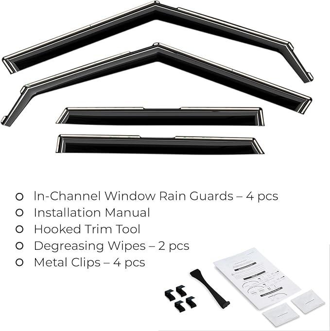 GrandWheel Window Deflectors Smoke Tinted in-Channel Side Window Vent Visor Deflectors Rain Guards Compatible with Kia Soul 2020-2026 - 4pcs. GW0791