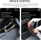 Car Trash Can, Leather Foldable Hanging Trash Bag, Multi-Function Mini Storage Box Garbage Can for Car Back Seats and Side Door, Beige