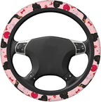 Car Steering Wheel Cover with Anti-Slip Lining, Universal 15 inch Wheel Cover, Fashion Car Interior Accessories for Women Men - Cute Pink Dachshund