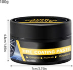 Tire Shine Paste - Black High Gloss Dressing, Tyre Coating Gel, Automotive Waxing Tool, Durable Vehicle Finish | Ideal for Car Motorcycle Truck Wheel Rim Cleaning Renovation Maintenance Refurbishing