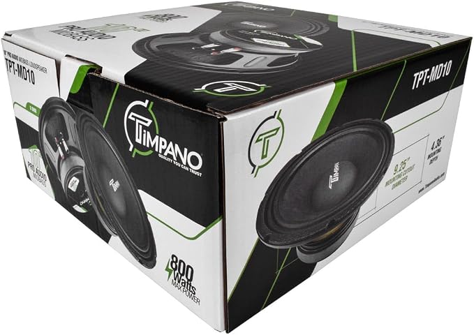 Timpano TPT-MD10 10 Inch Midbass Speaker Pro Audio 800 Watts, 8 Ohm Mid-bass Loudspeaker for Professional and Car Audio System (Single)