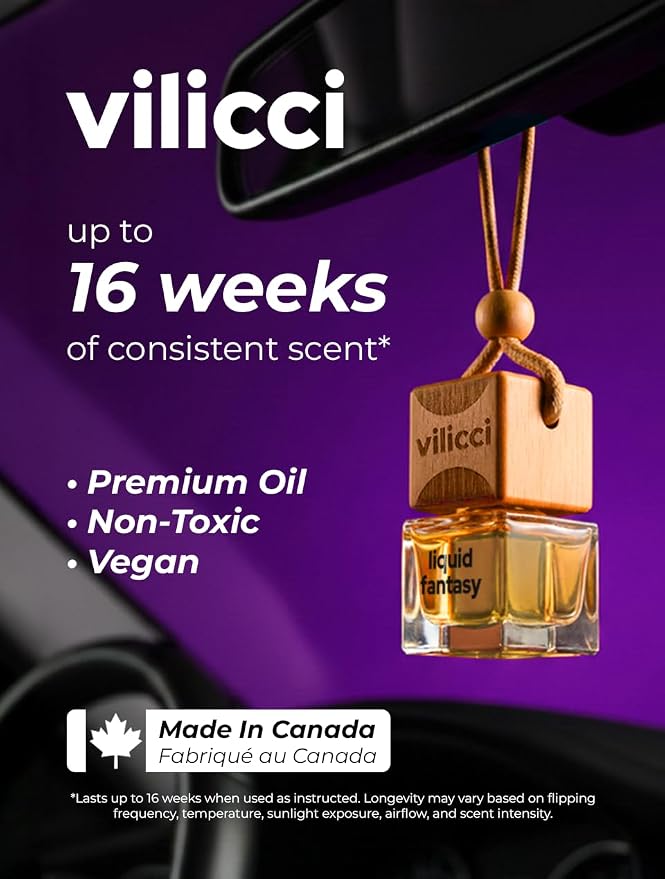 Liquid Fantasy Car Air Freshener – New Extra Strong Formula Long Lasting Car Diffuser | Refreshing & Odor Eliminating Car Perfume | Vegan & Cruelty-Free Oil Ingredients | Lasts up to 120 Days