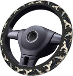Japanese Wave Black Steering Wheel Cover Car Accessories Cute for Women Girls Girly Universal 15 Inch Neoprene Auto Interior Decor Anti Slip Car Truck Protector