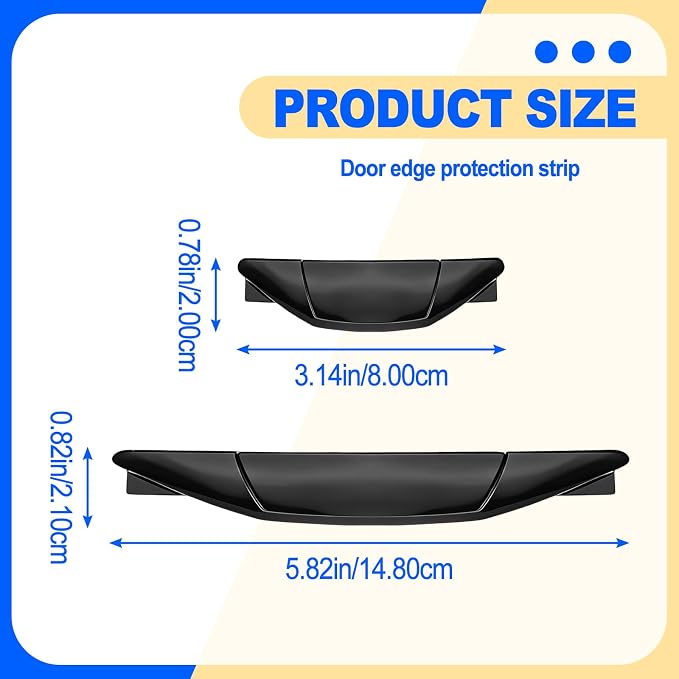 Set of 4 Pieces Universal Car Door Edge Guards Heavy Duty Anti-Collision Strips with Self-Adhesive Door Protector for Cars SUVs Trucks Black