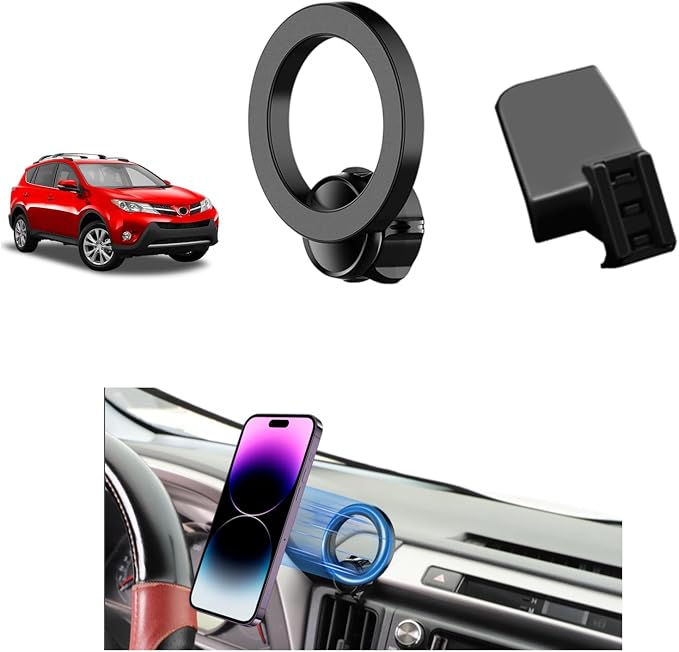 PZK Magnetic Car Phone Holder for Toyota RAV4 2013-2018 Accessories Vent | Compatible with Magsafe Car Phone Mount Hands Free 360° Rotation Cell Phone Automobile Cradles Fit for All Smartphones