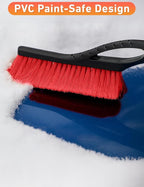 27" Car Snow Brush and Ice Scrapers for Car Windshield (Red- 2 Pack) | Scratch Free Bristle Head Snow Brush & Tough Window Snow Scraper with Aluminium Body