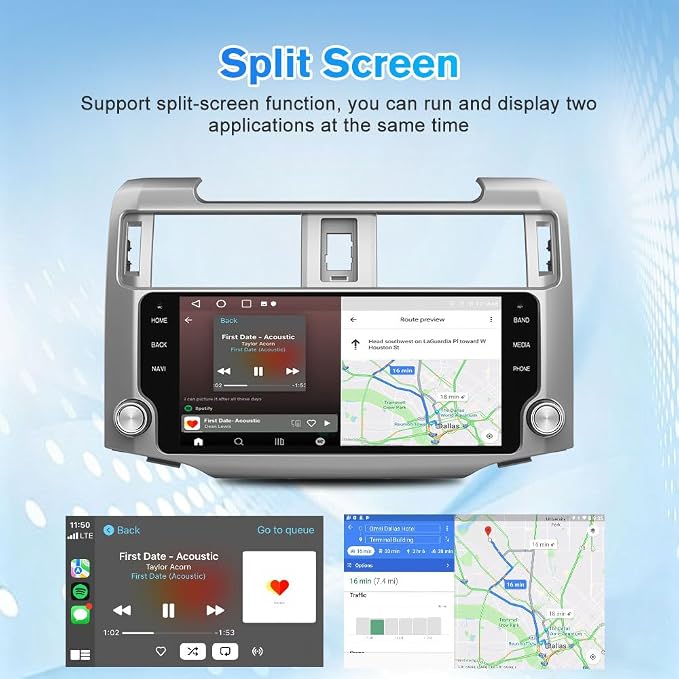 Car Radio Stereo Upgrade Android 13 for Toyota 4Runner 2010-2023 Head Unit with Wireless CarPlay Android Auto