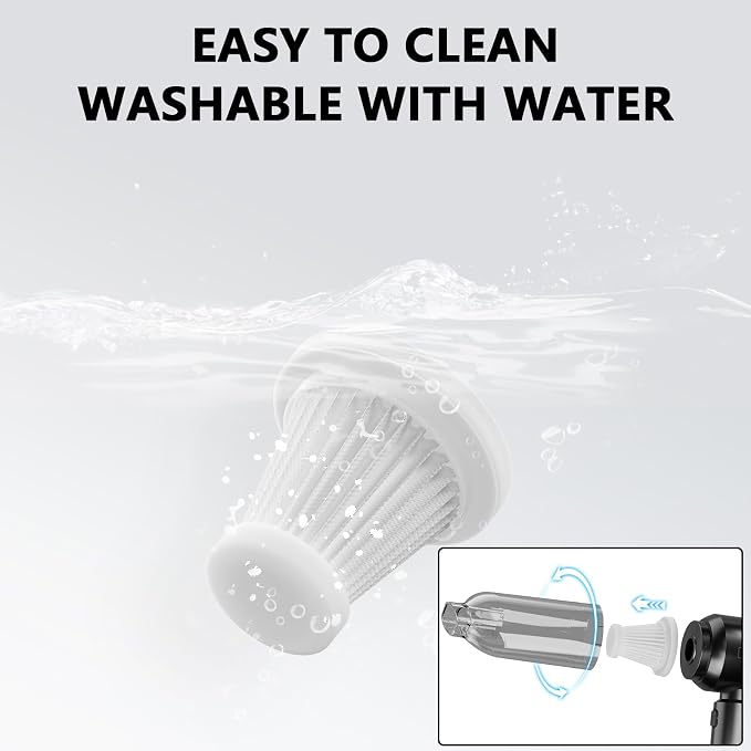 CNMSGM Portable Cordless Handheld Car Vacuum Cleaner, 20000Pa Strong Suction Rechargeable Car Vacuum, 4-in-1 Mini Vacuum for Car Interior, Home, Couch, Pet Hair, and Tight Spaces (Black)