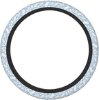 Flowers Steering Wheel Cover Car Elastic Steering Wheel Protector | Blue White Anti-Slip Breathable Car Accessories Interior for Women Men Universal 15 Inch Fit Auto SUVs Vans Truck