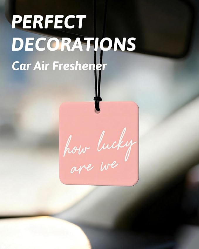 Boho Western Pink Orange Car Air Freshener 4 Pcs, Preppy Cow Skull Cactus Cowgirl Boots Square Hanging Air Freshener for Closet Drawer Books, Western Car Accessories Mirror Decor for Women