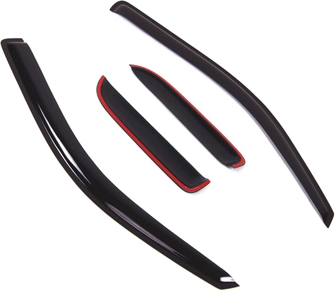 Outside Mount Window Vent Visors Rain Guards Compatible with Ford F-150 SuperCab 2004-2014 | Side Window Wind Deflectors Rain Shields | Smoke Tinted, 4 Pcs Set, DGWV-164