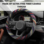 Boho Steering Wheel Cover, Steering Wheel Cover Women, 15 inch Hippie Style Protector Covers, Universal Ethnic Flax Cloth Car Accessories Universal for SUV Van Truck (Hippie-B)